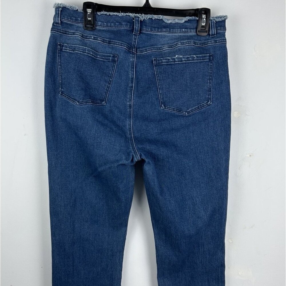 Ecru Women's The Sunset Crop Flare High Fray Waist Denim Jeans Sz 31